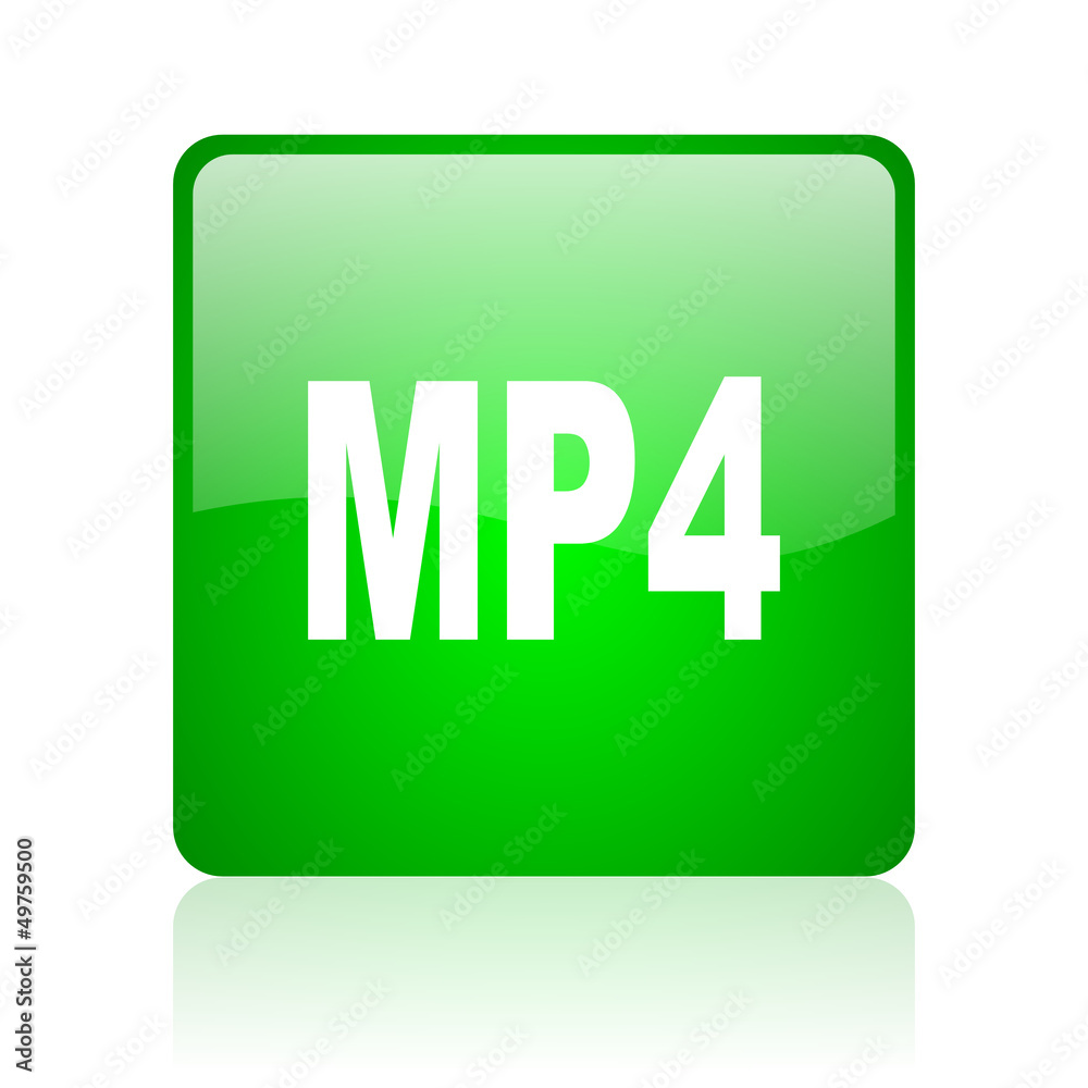 mp4 green square web icon on white background mp4 green square web icon on white background