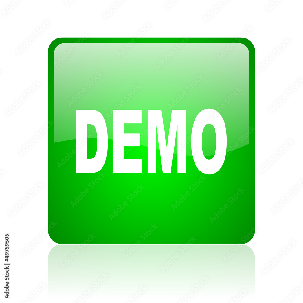 demo green square web icon on white background demo green square web icon on white background