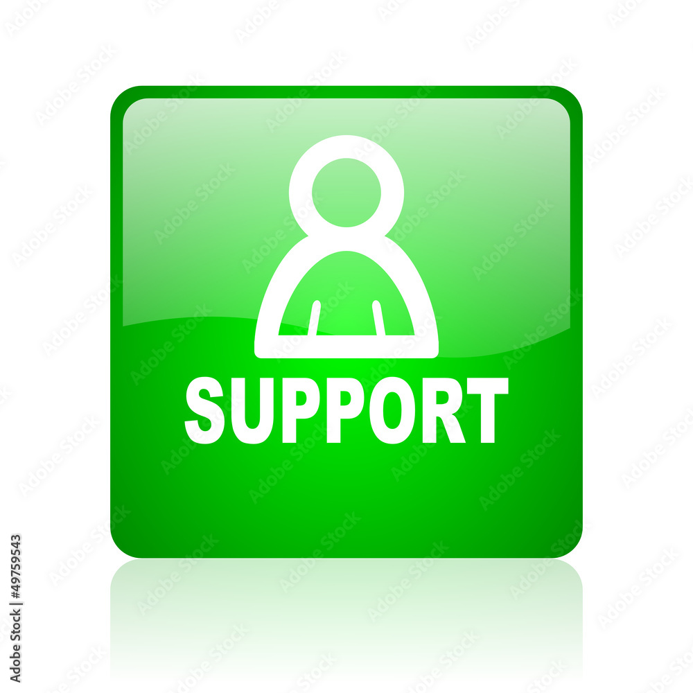support green square web icon on white background support green square web icon on white background