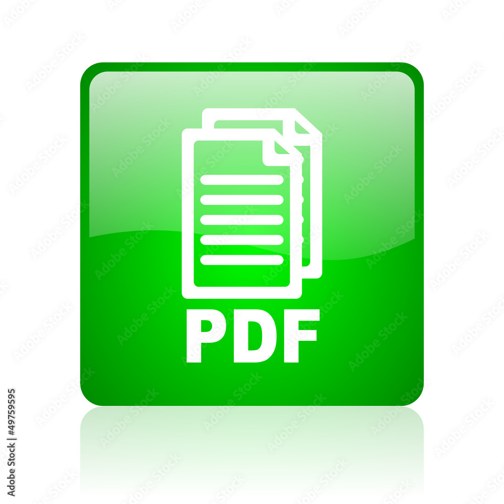 pdf green square web icon on white background pdf green square web icon on white background