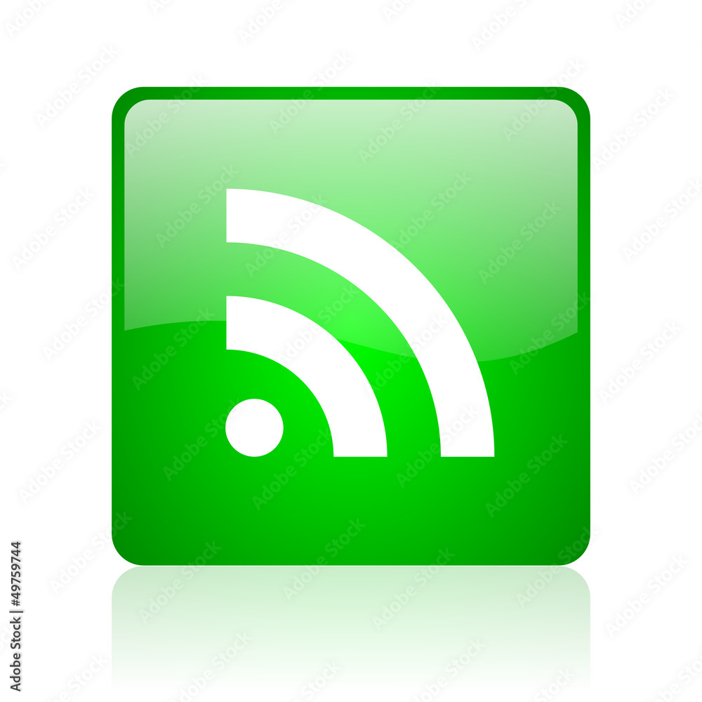 rss green square web icon on white background rss green square web icon on white background