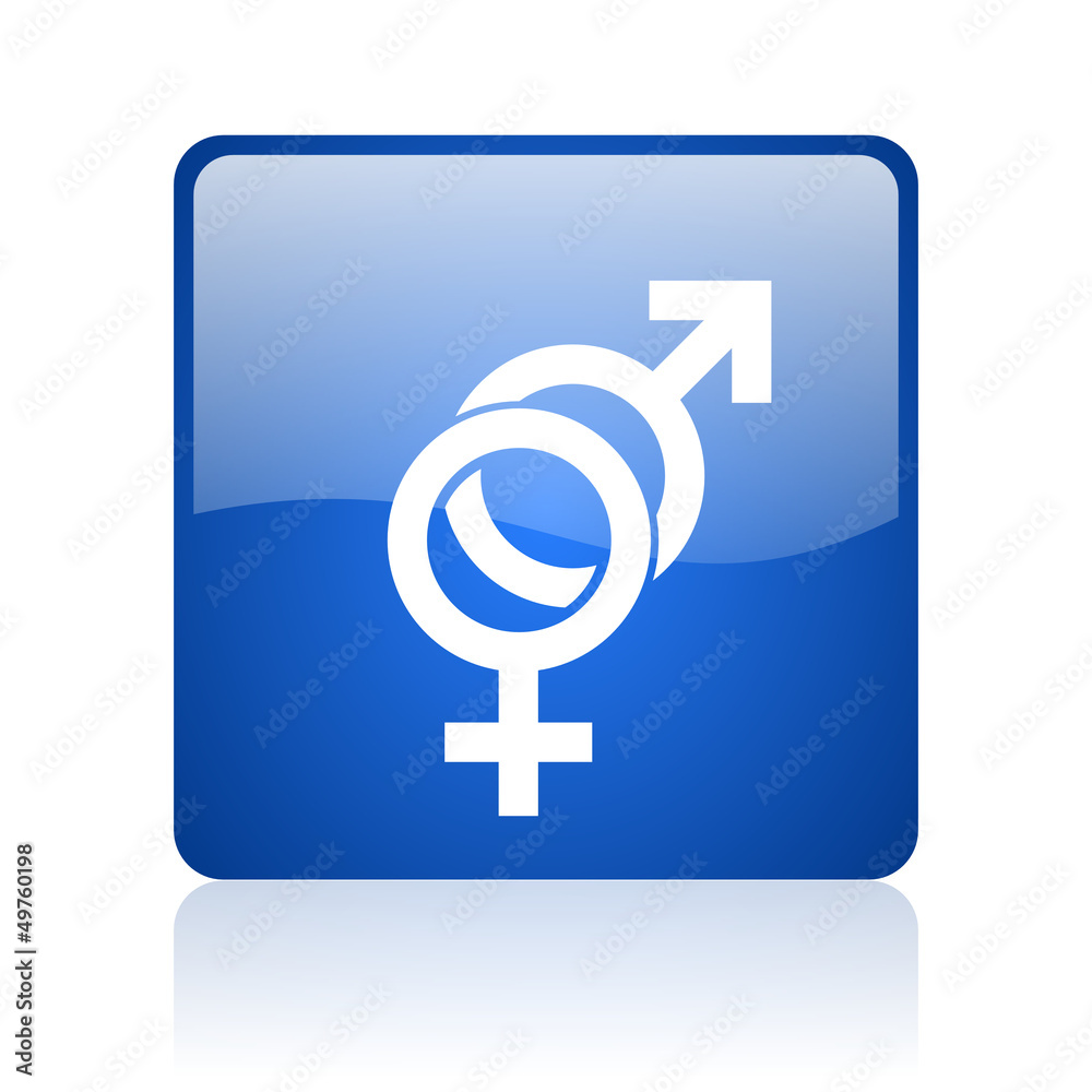 sex blue square glossy web icon on white background sex blue square glossy web icon on white background