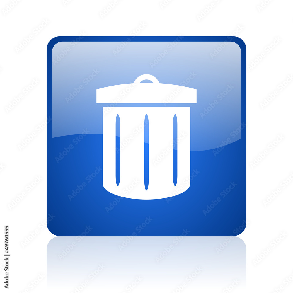 recycle blue square glossy web icon on white background recycle blue square glossy web icon on white background