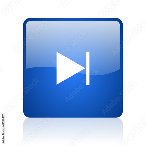 Free Download next blue square glossy web icon on white background - GFXLoad