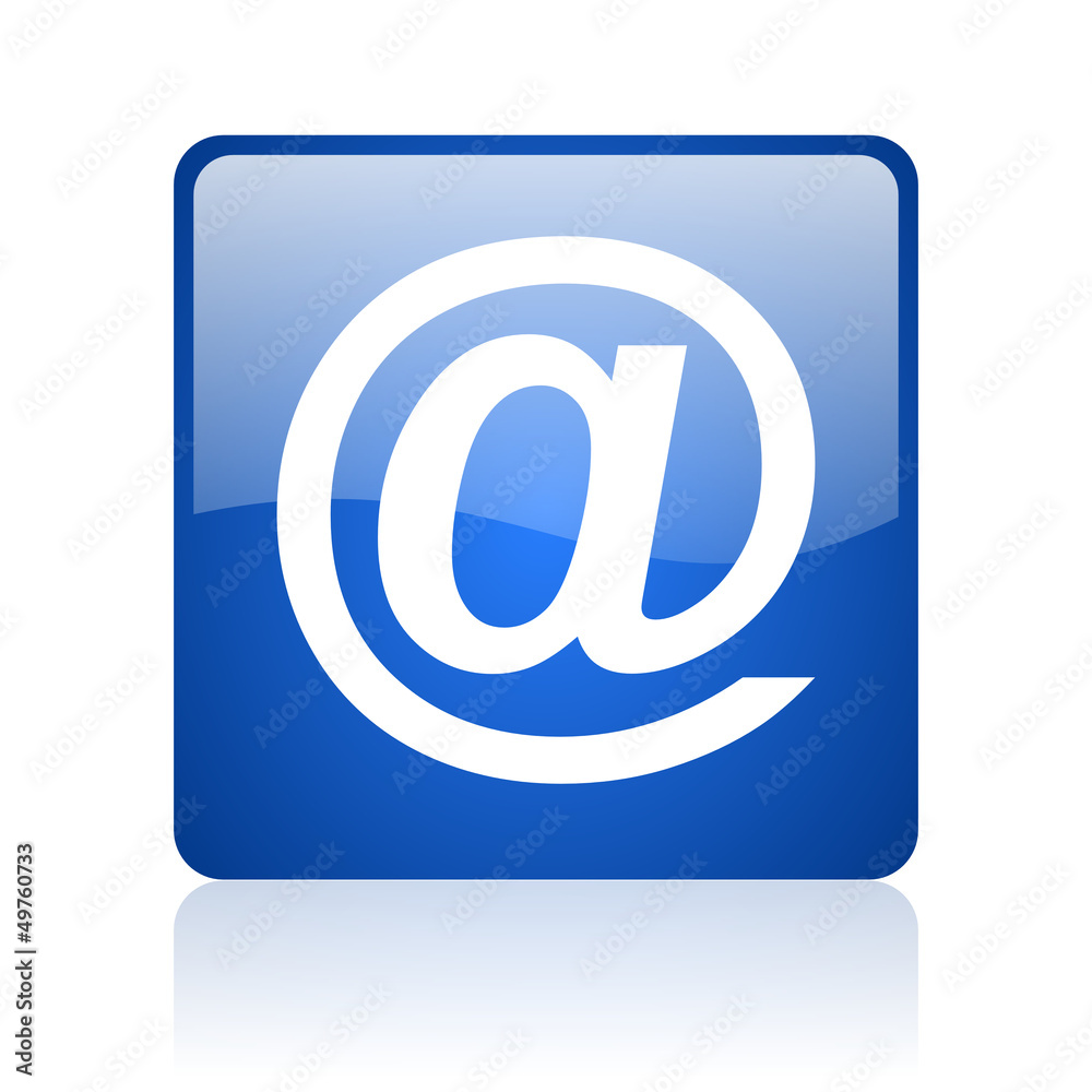 at blue square glossy web icon on white background at blue square glossy web icon on white background