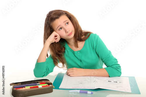 gelangweilte Schülerin