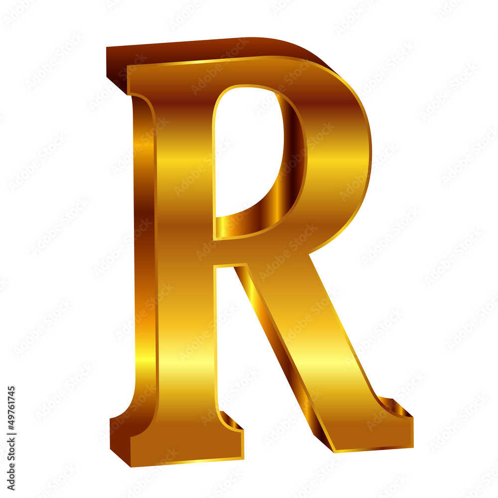 R アルファベット エンブレム 金 R アルファベット エンブレム 金