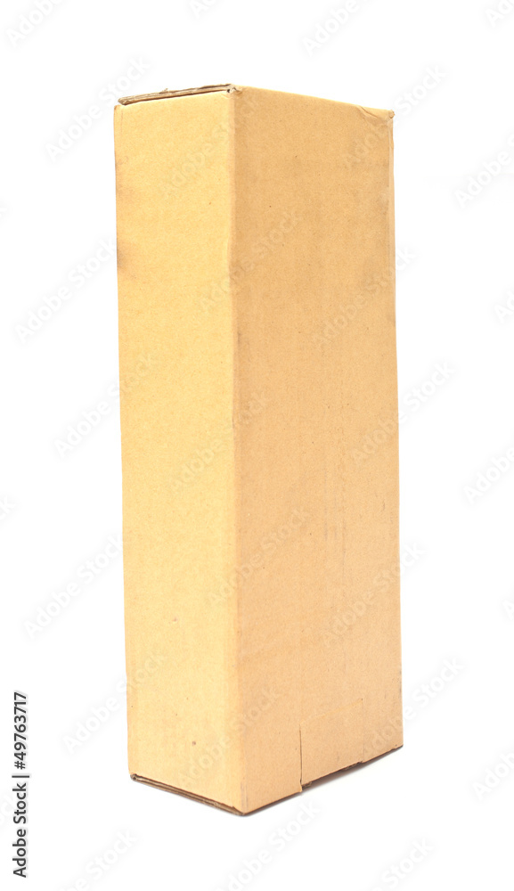 carton square brown open lid isolated on white background