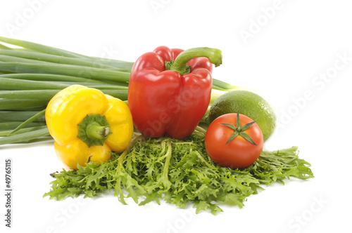 Fresh tasty vegetables isolated on white