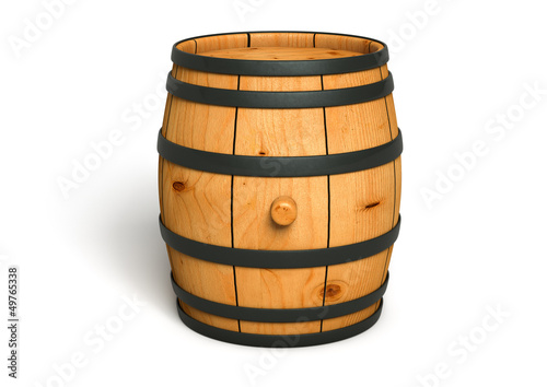 wine barrel on white background
