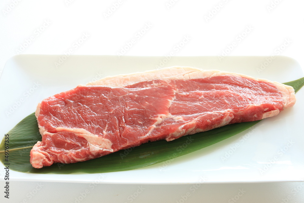 freshness beef steak on white dish