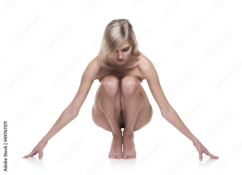 Obraz premium beautiful nude woman on white background