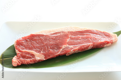 freshness beef steak on white dish