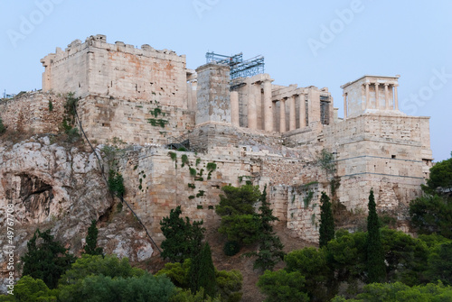 Acropolis from west with Propylaea and temple of Athena Nike