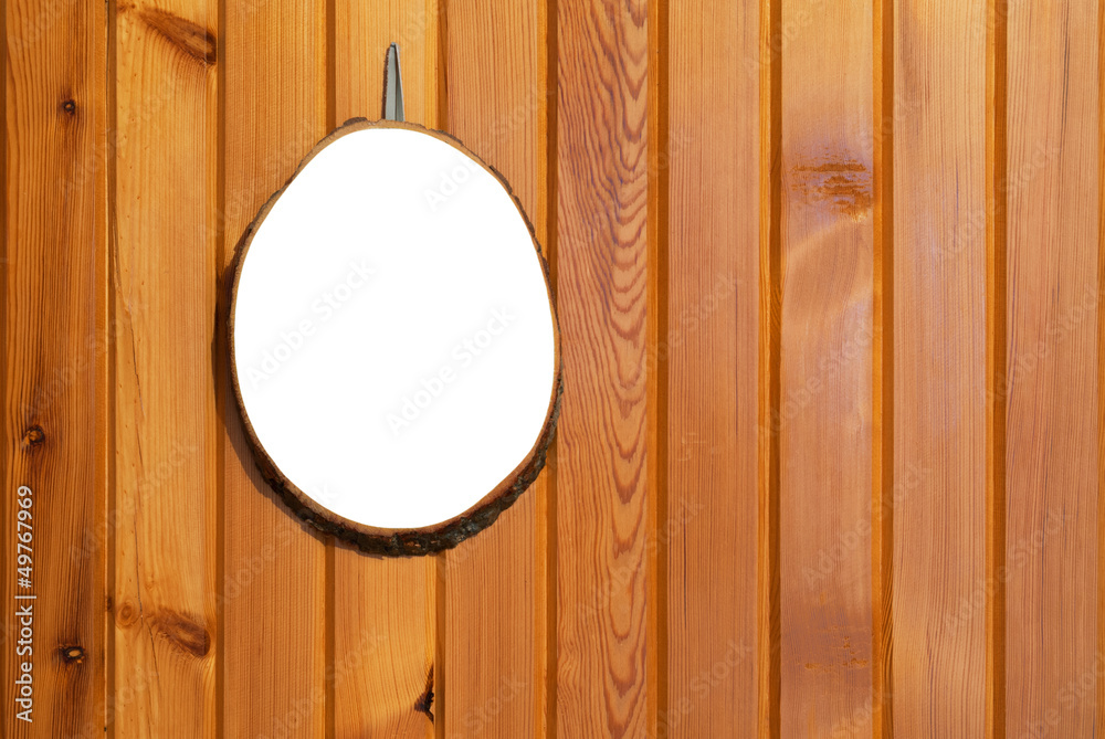 photograph frame on a wooden wall made out of a log slice photograph frame on a wooden wall made out of a log slice