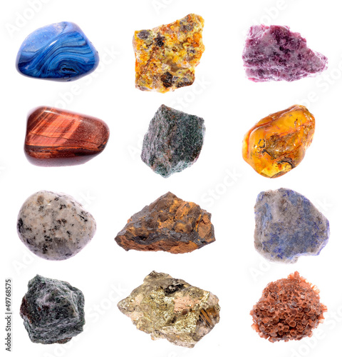 Mineral collection isolated on a white background