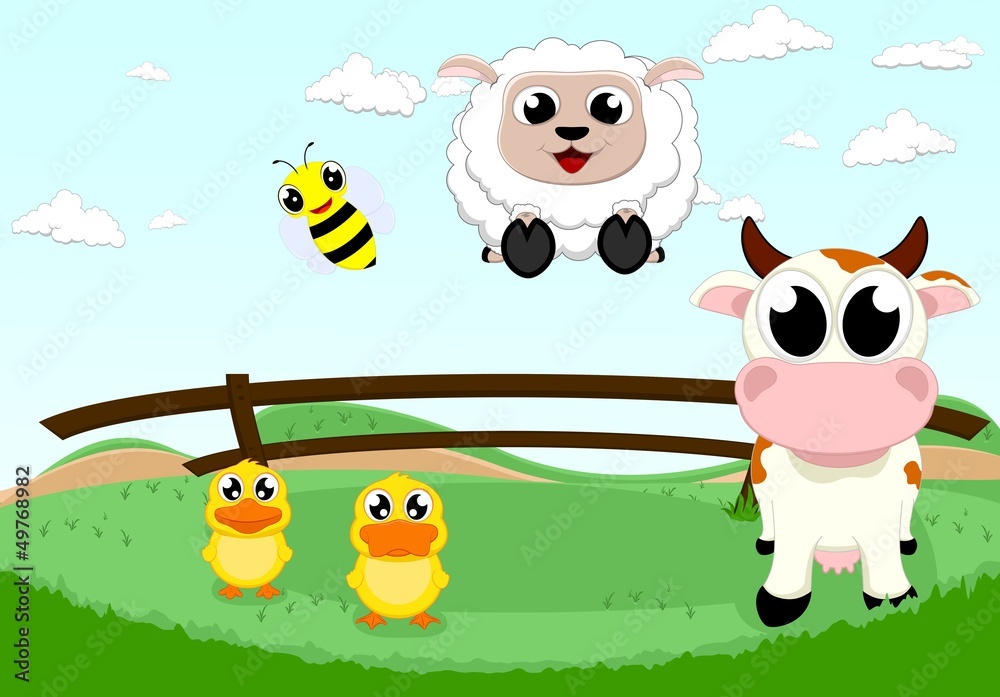 Naklejka premium farm animal set