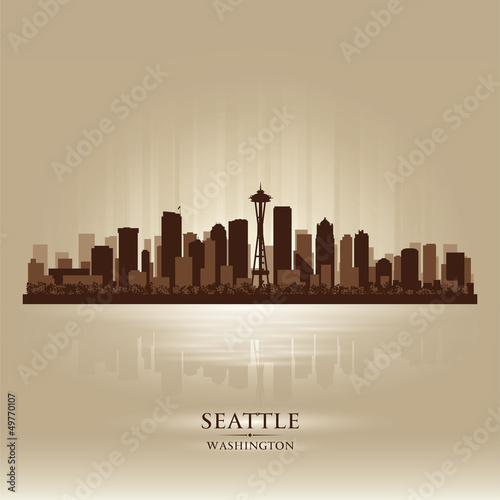 Seattle Washington skyline city silhouette