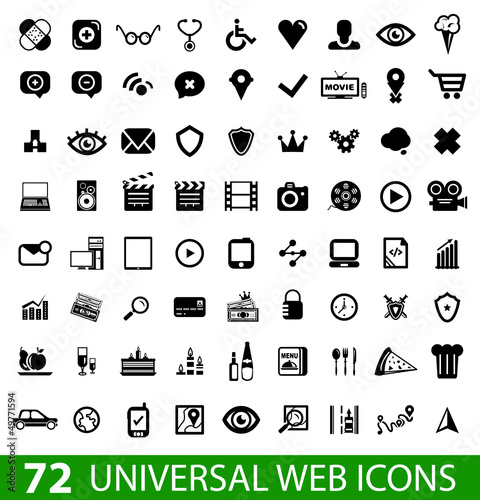 Set of 72 universal web icons