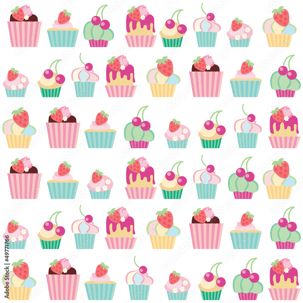 Seamless vector pattern cakes