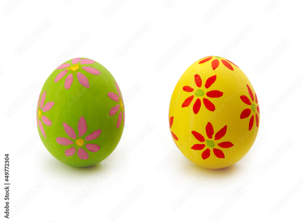 Two colorful Easter eggs