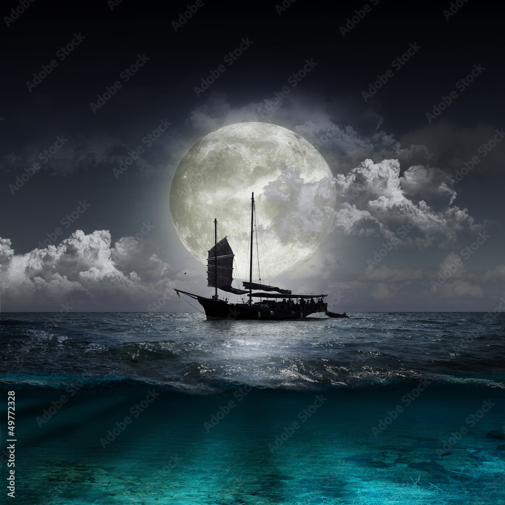 Obraz premium moon reflecting in a lake