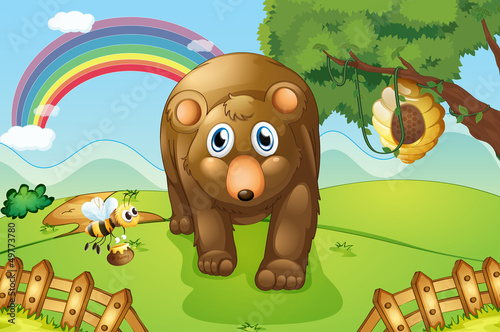 A big brown bear at the hills