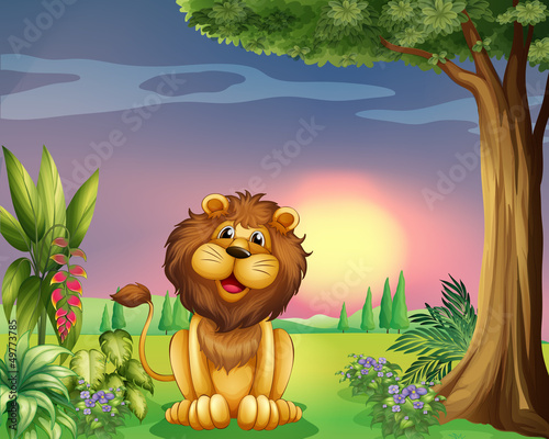A happy face of a lion