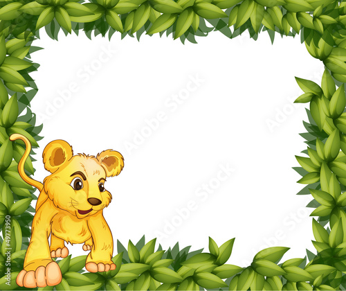 A frame with an animal