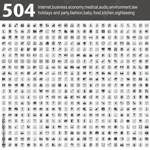 504 Icons with shadow