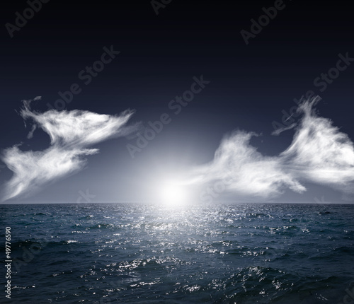 Nightly ocean. natural backgrounds photo