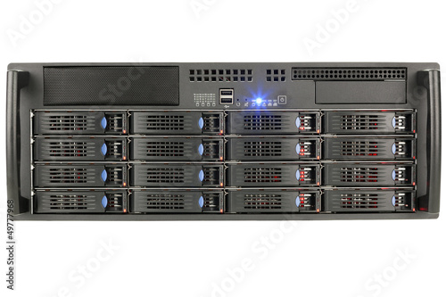 Storage server on white background