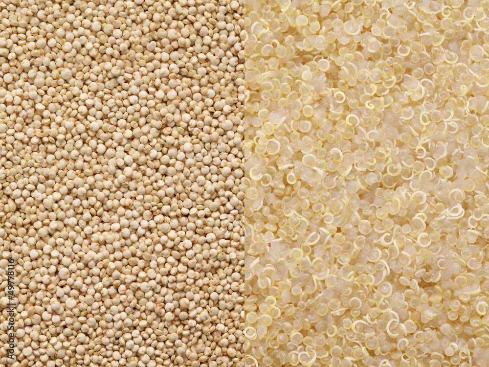cooked quinoa and uncooked quinoa cooked quinoa and uncooked quinoa
