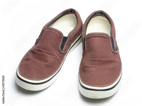 brown slip-on casual shoes