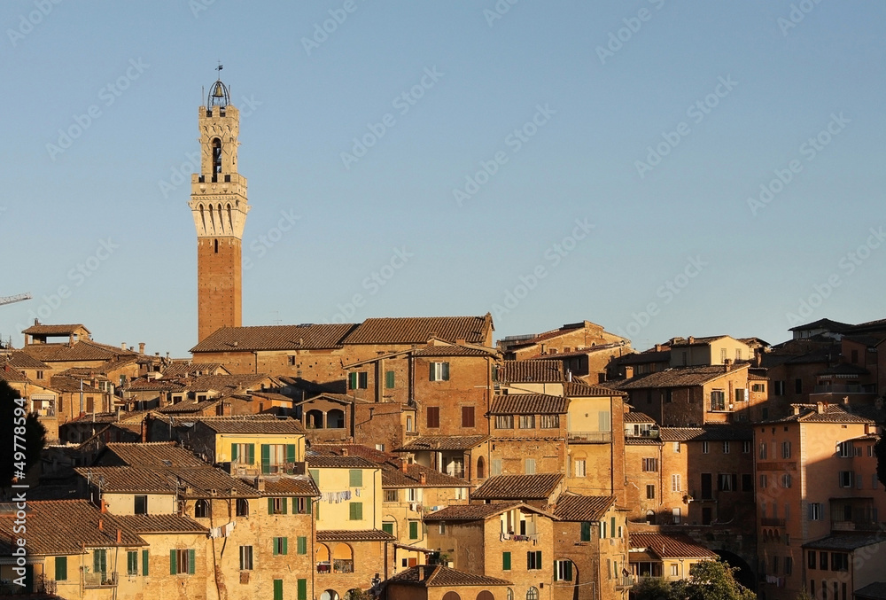 View of the city of Siena in Italy