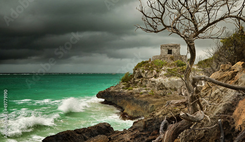 Panoramic view of the old Watchtower in the ancient city of Tulu photo