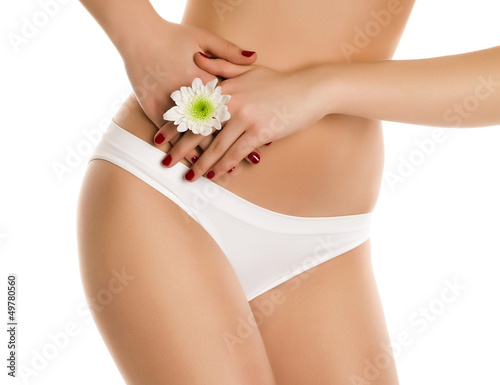 the body of a girl on a white background