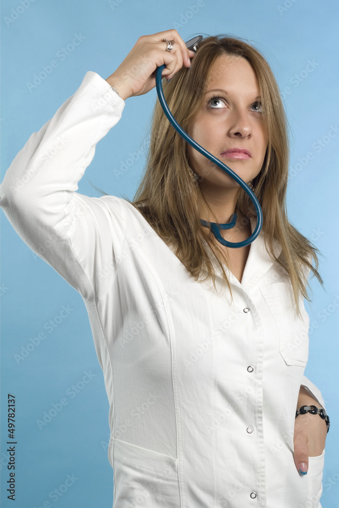 Female doctor and Stethoscope Female doctor and Stethoscope