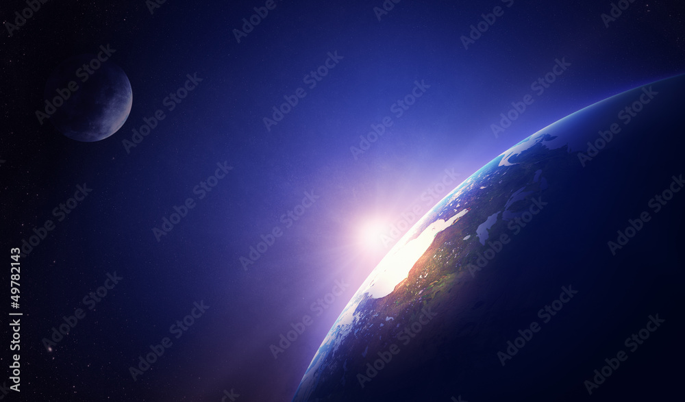 Fototapeta premium Earth sunrise North America