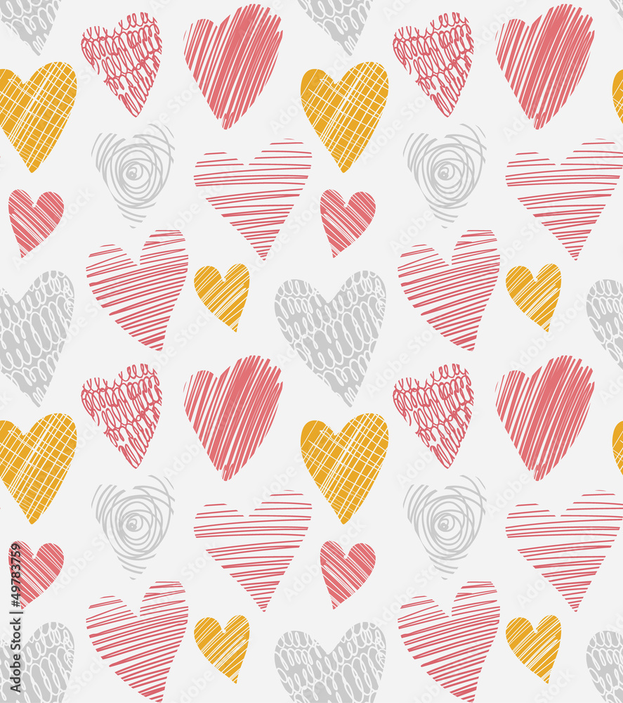 Cute seamless pattern with colorful hearts Cute seamless pattern with colorful hearts