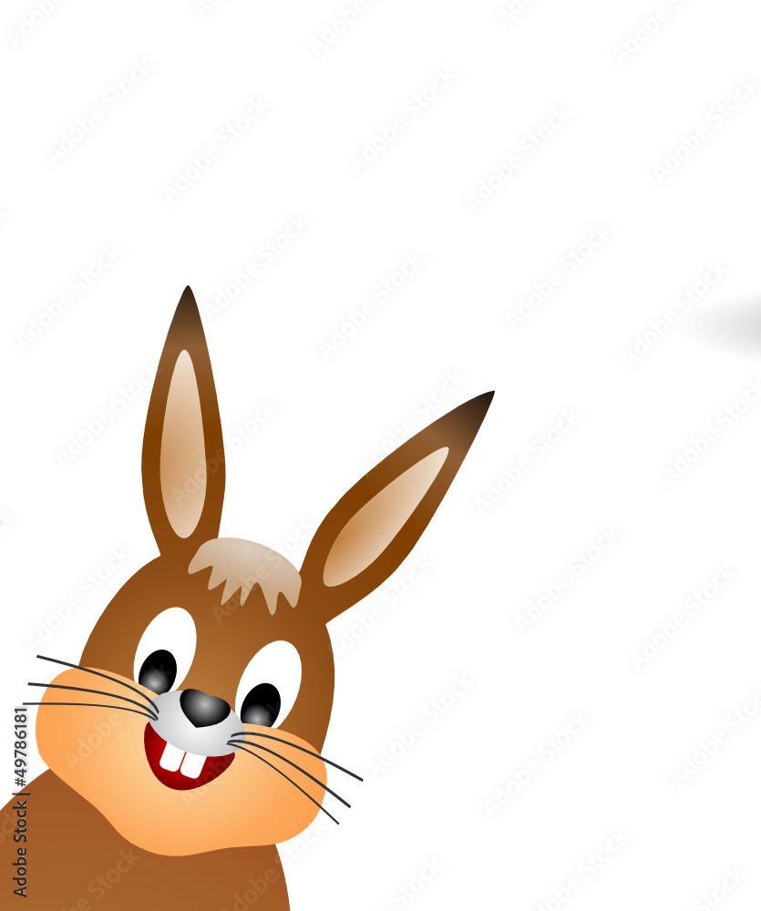 Fototapeta premium Osterhase schaut um die Ecke