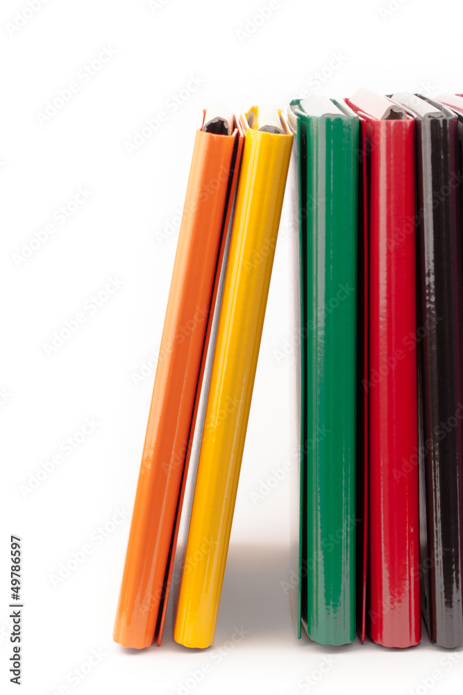 colorful office folders isolated on white colorful office folders isolated on white