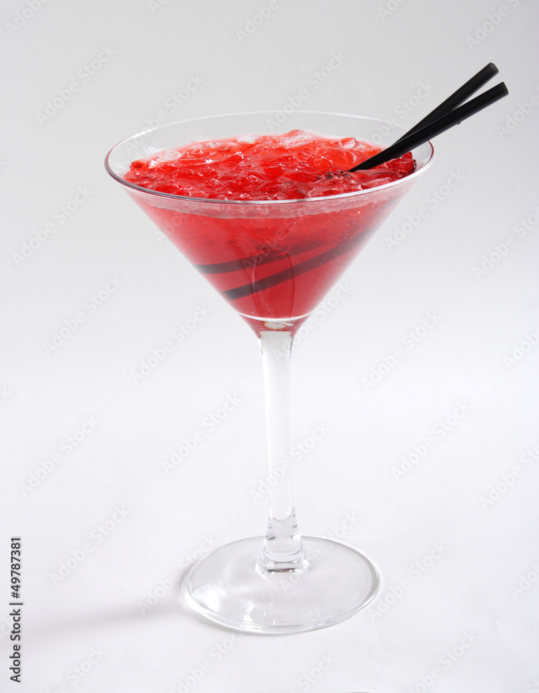 Red cocktail with ice Red cocktail with ice