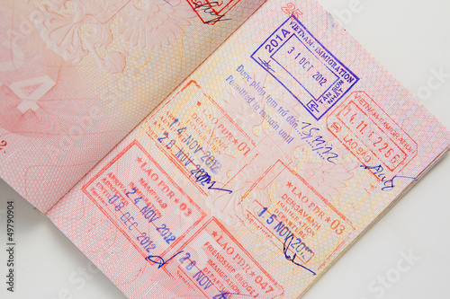 Stamp in pasport photo