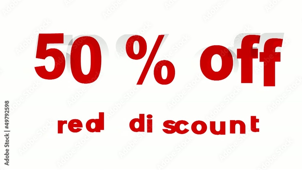 50% Off Real Discount promotional sign (looped) 50% Off Real Discount promotional sign (looped)