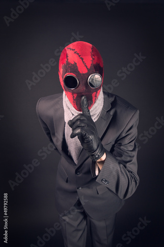 Man in a red mask handmade © ruslan1117
