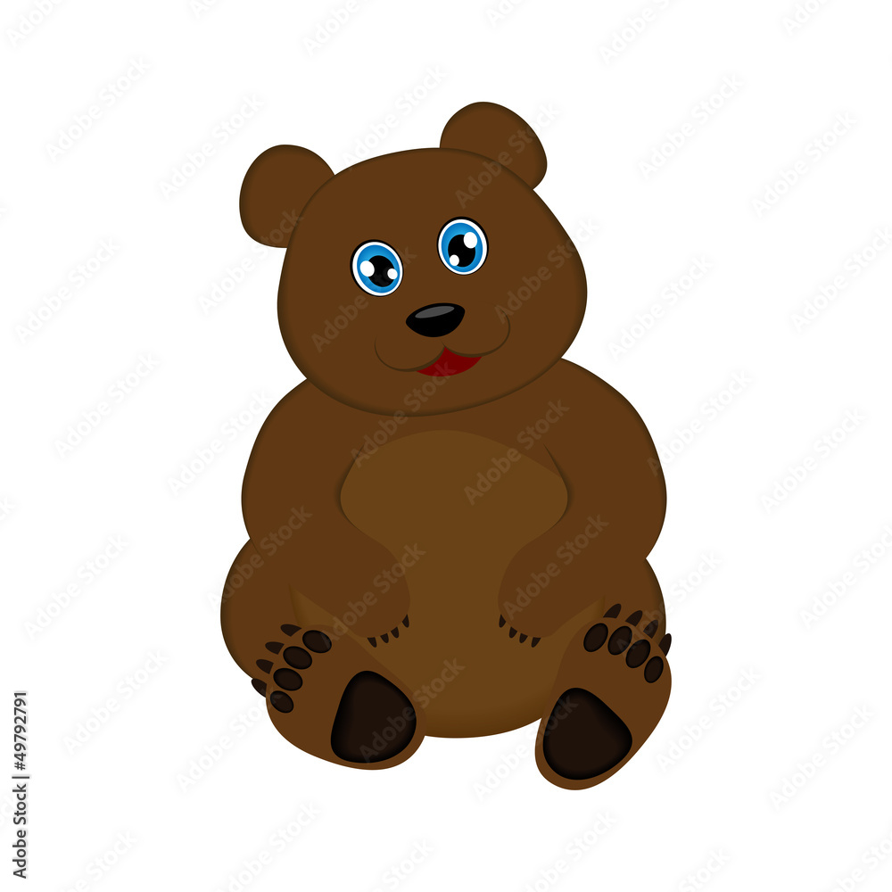 Little cute brown bear, vector illustration Little cute brown bear, vector illustration