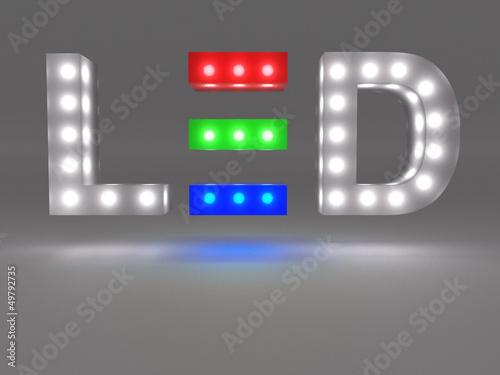 Light-emitting diode (LED) - sign on grey