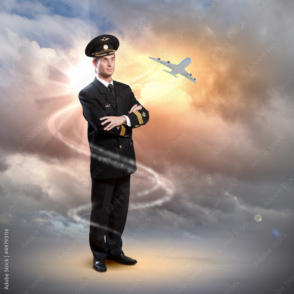 Naklejka premium Image of male pilot