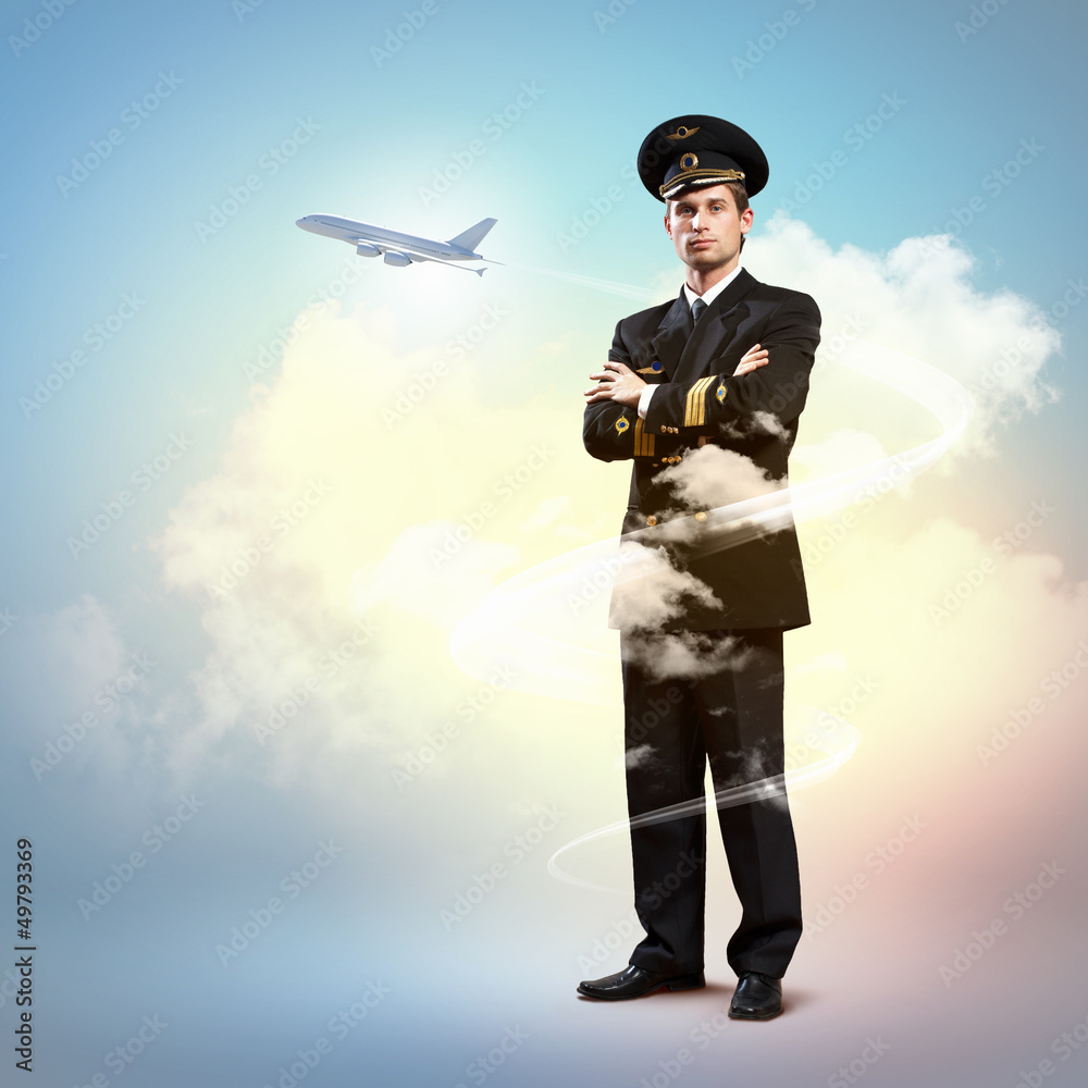 Naklejka premium Image of male pilot
